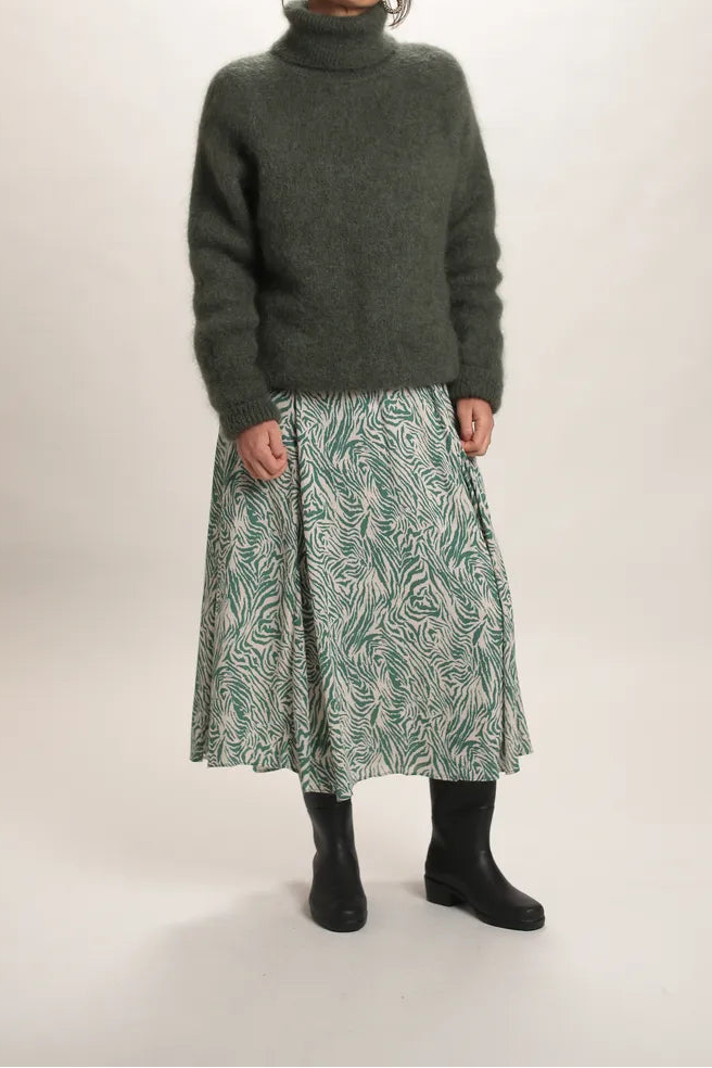 Pull col roulé Aspen Mohair vert kaki