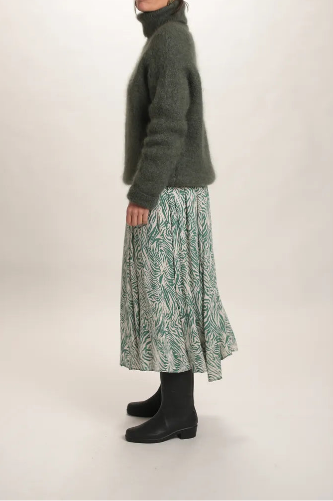 Pull col roulé Aspen Mohair vert kaki