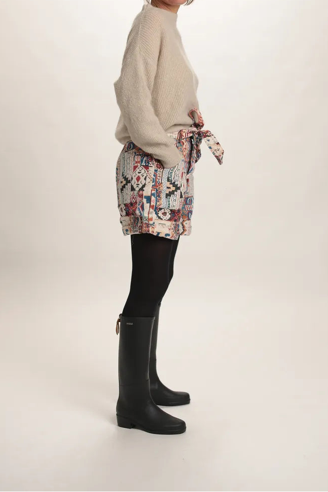 Pull Suzanne mohair col bateau Beige