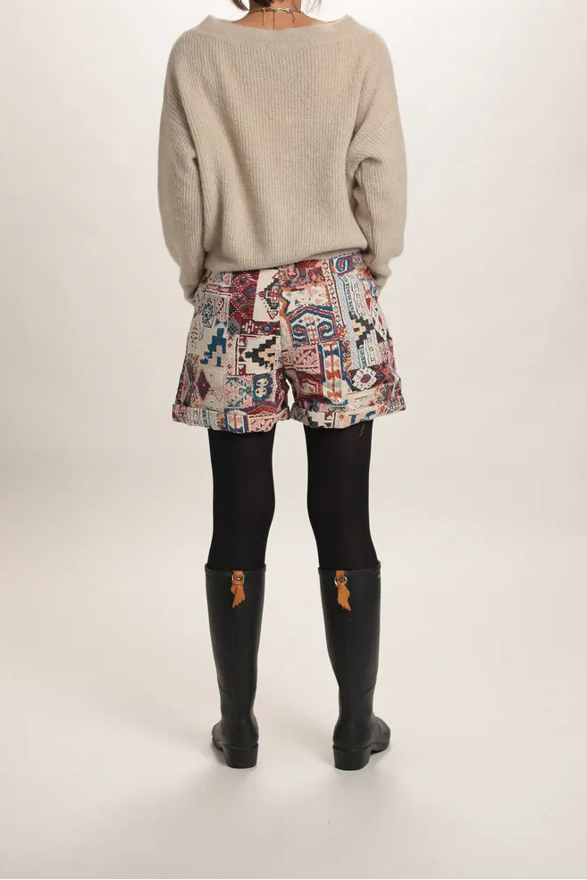 Pull Suzanne mohair col bateau Beige