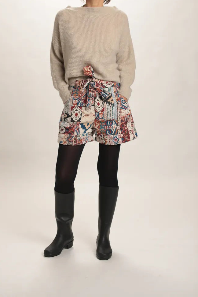 Pull Suzanne mohair col bateau Beige