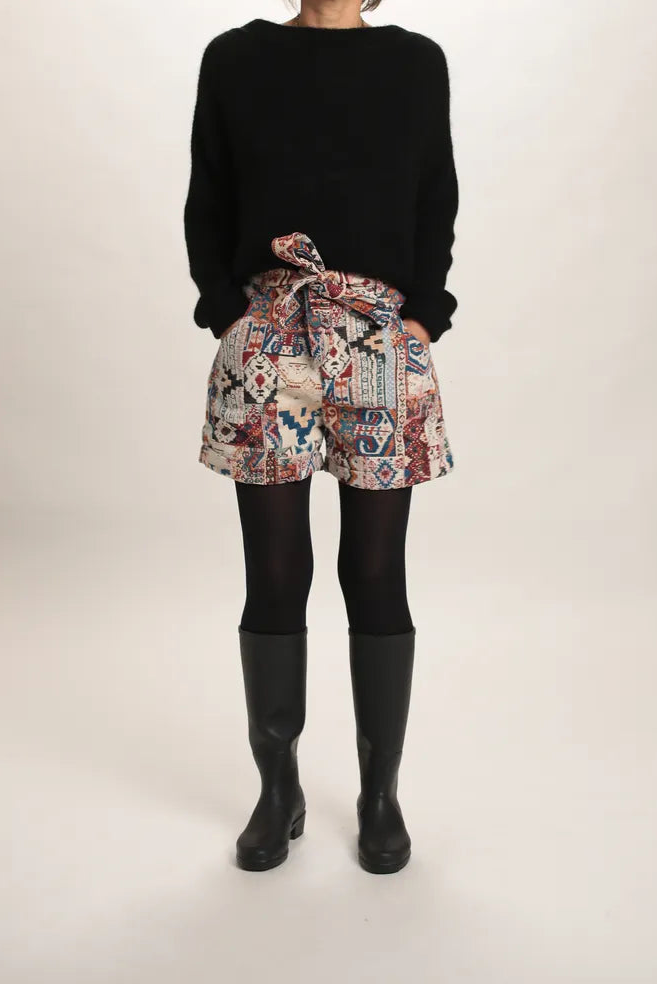 Pull Suzanne mohair col bateau Noir