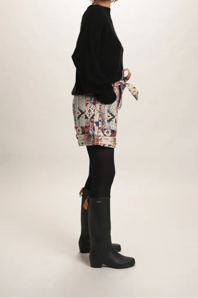 Pull Suzanne mohair col bateau Noir