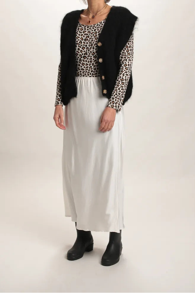 Gilet Aristide à bouton mohair noir