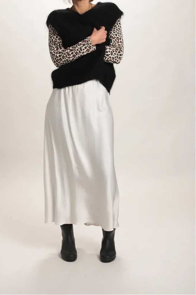 Gilet Aristide à bouton mohair noir