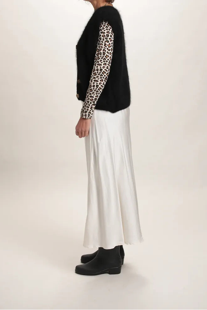 Gilet Aristide à bouton mohair noir