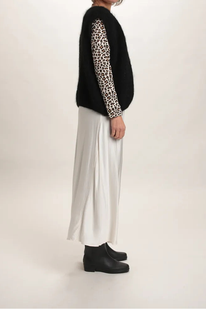 Gilet Aristide à bouton mohair noir