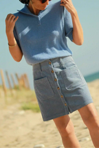 Pull polo "Damian" bleu lavande