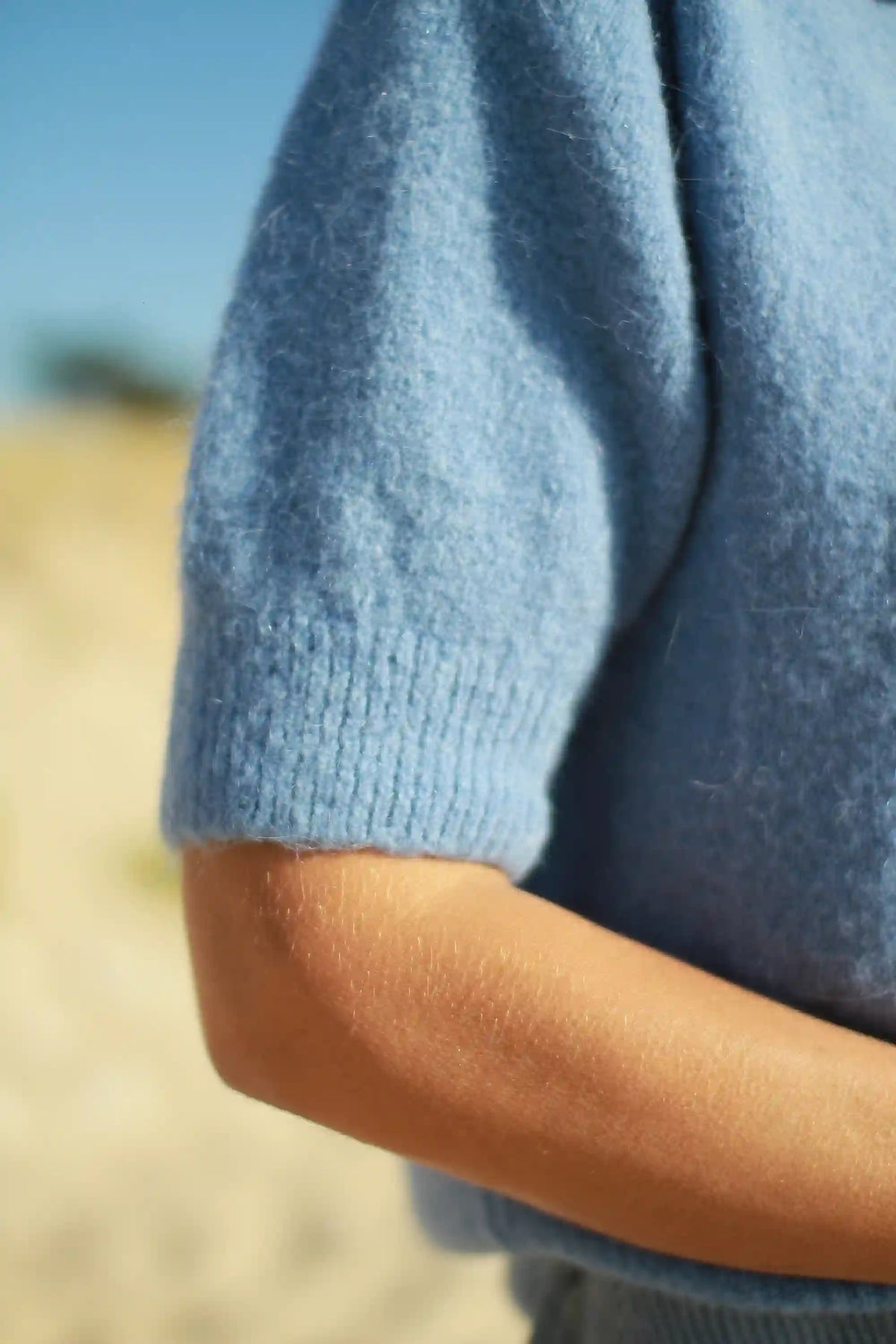 Pull polo "Damian" bleu lavande