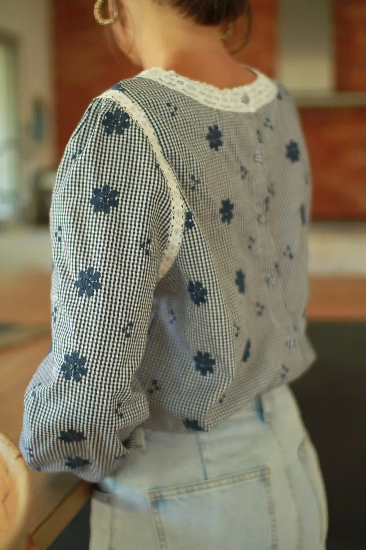 Chemisier "Garance" Coton Vichy Marine