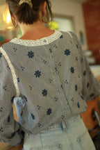 Chemisier "Garance" Coton Vichy Marine