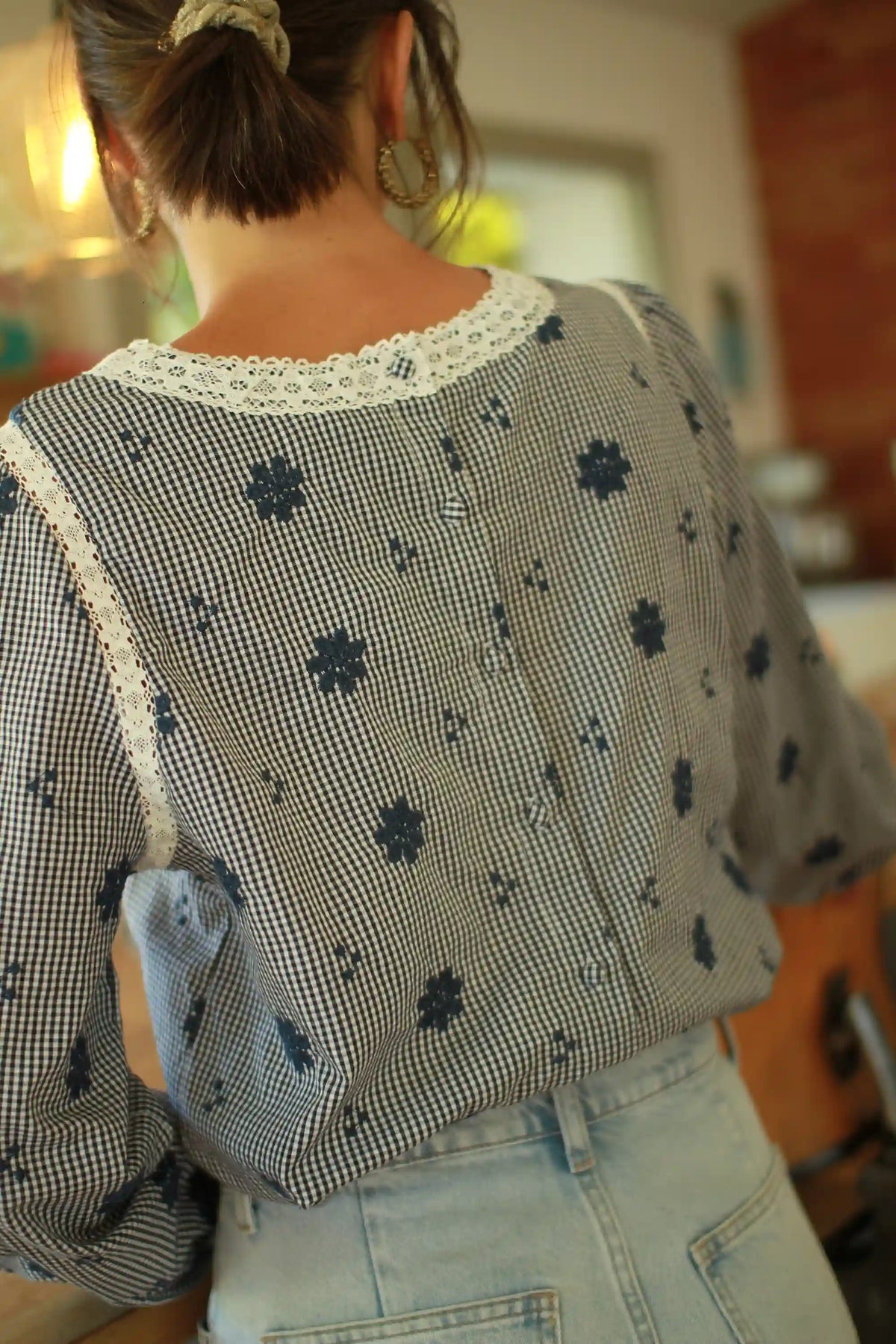 Chemisier "Garance" Coton Vichy Marine