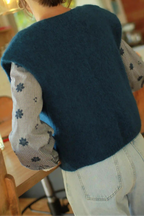 Gilet "Grace" Bleu outre-mer Mohair
