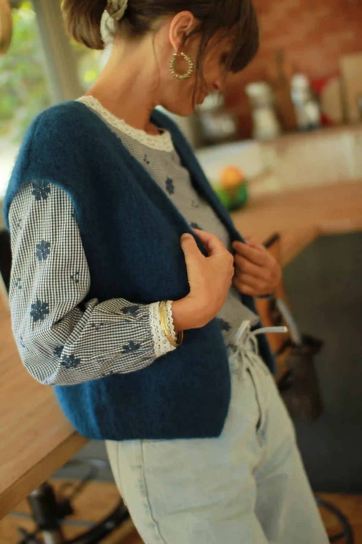 Chemisier "Garance" Coton Vichy Marine