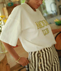 T-shirt "Amour Club" blanc/jaune