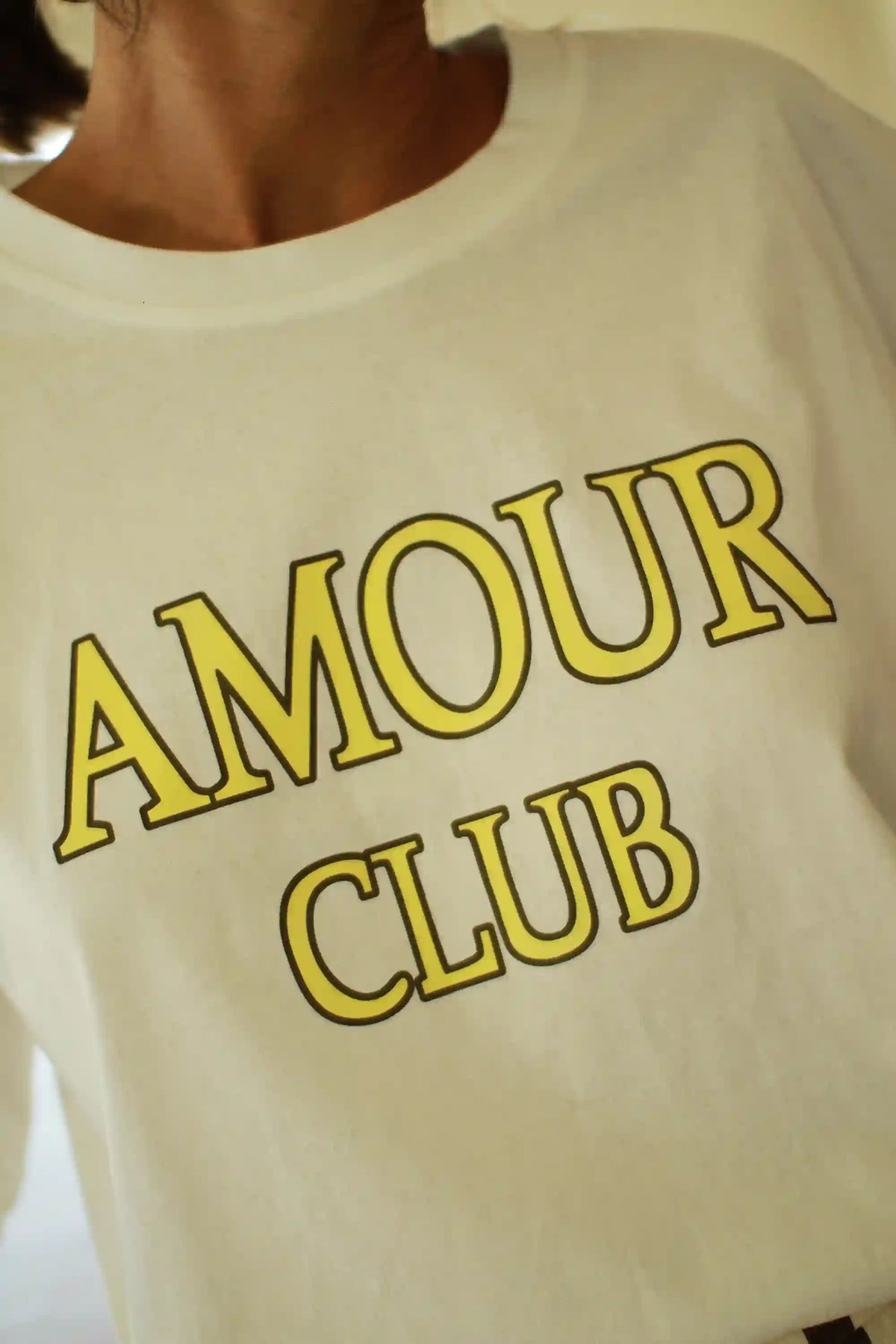 T-shirt "Amour Club" blanc/jaune