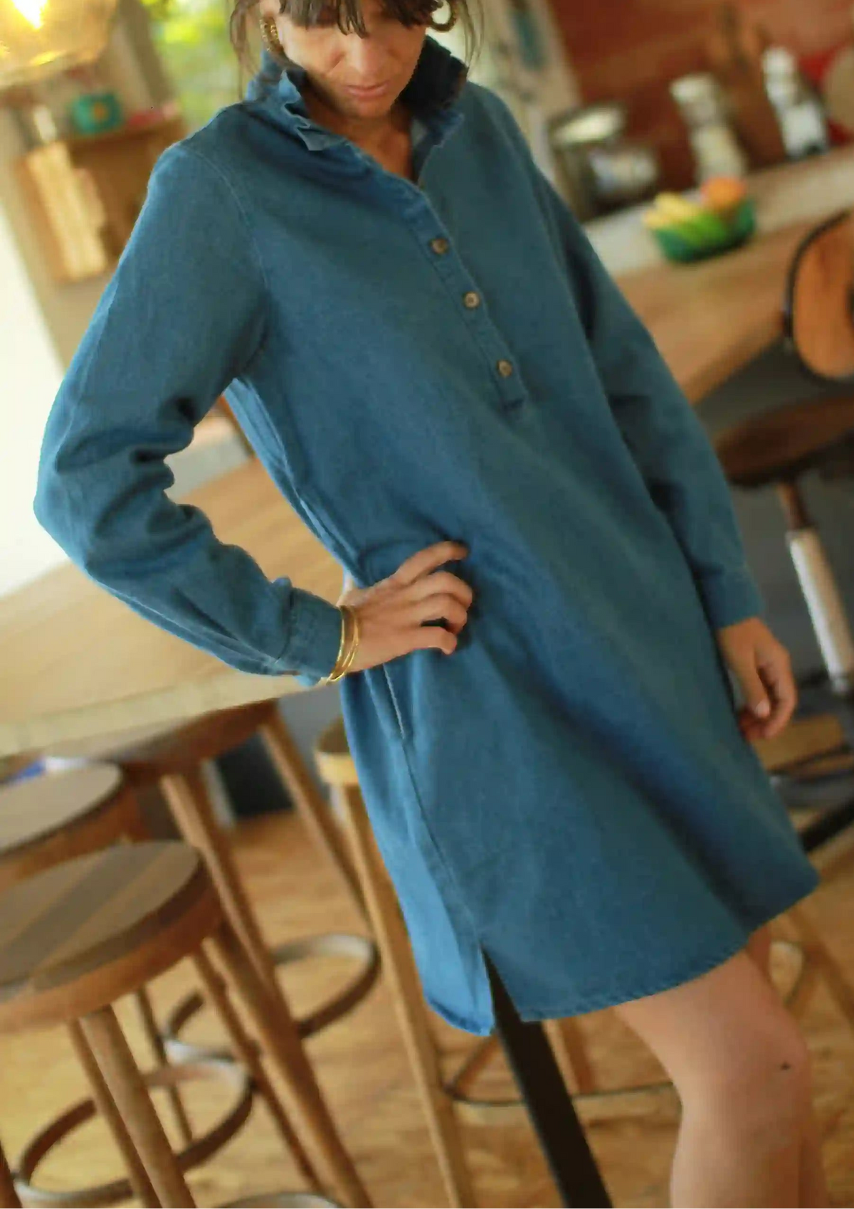 Robe "Pia" Jeans col victorien
