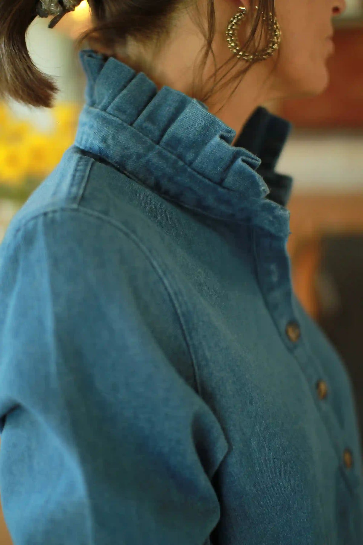 Robe "Pia" Jeans col victorien