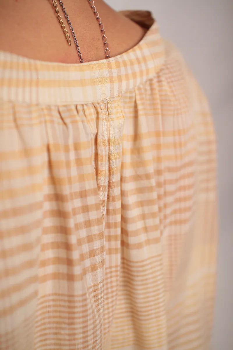 Chemise Caroline carreaux Beige