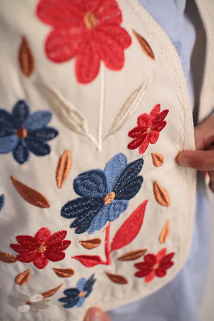 Gilet boléro Joseph brodé Blanc cassé
