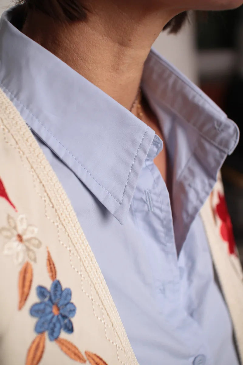 Chemise Boss bleu chambré