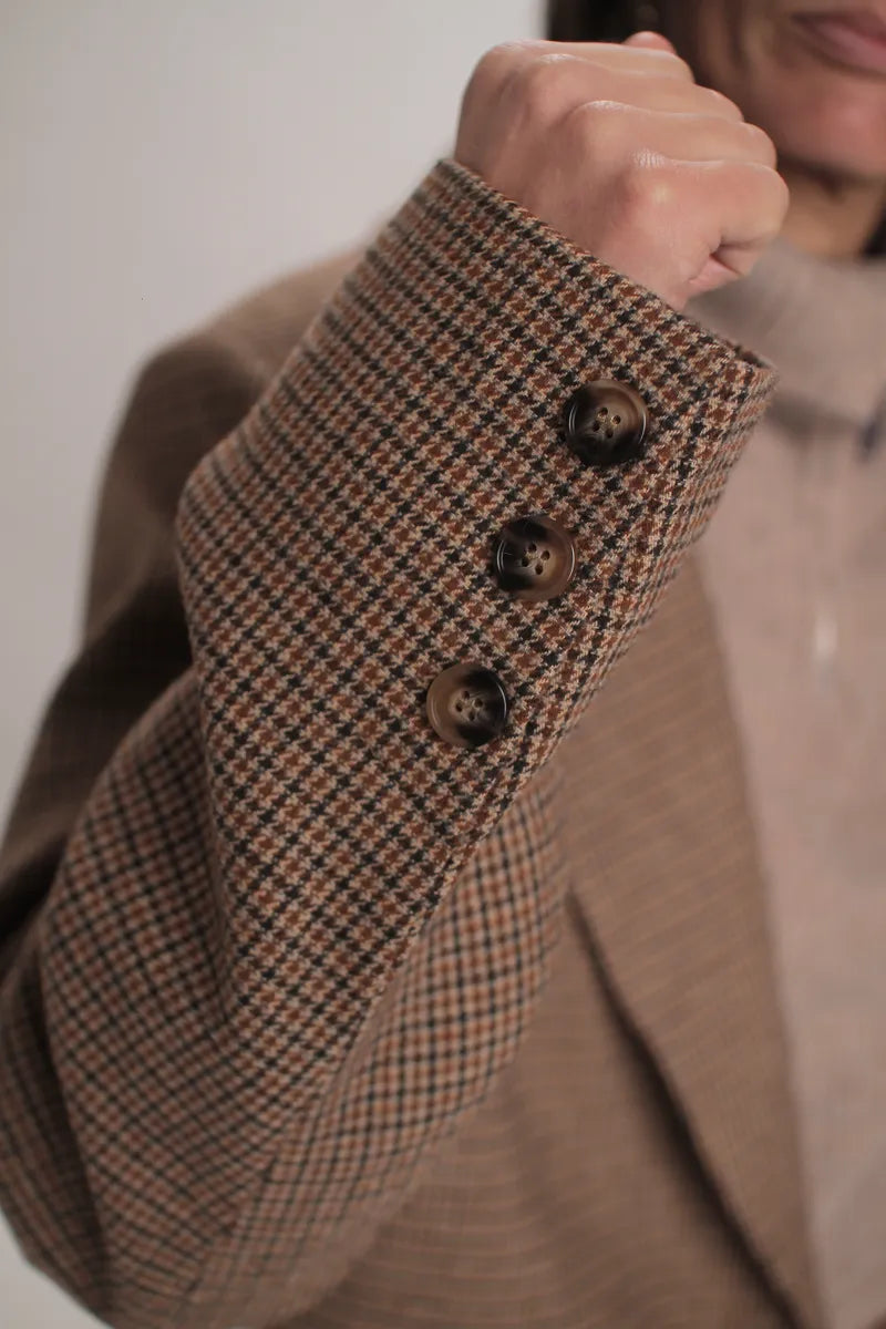 Veste Gustin marron pied de poule