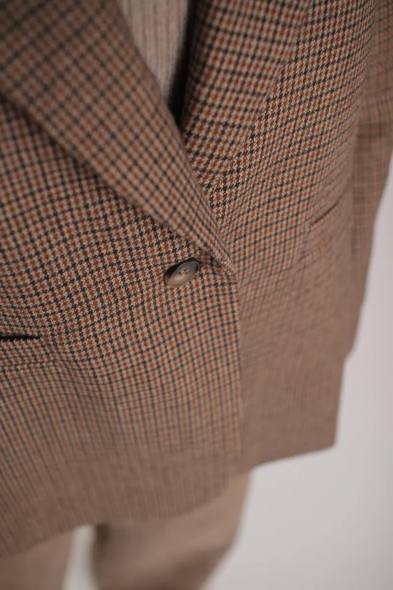 Veste Gustin marron pied de poule