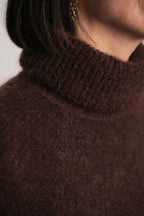 Pull col roulé Aspen Mohair chocolat