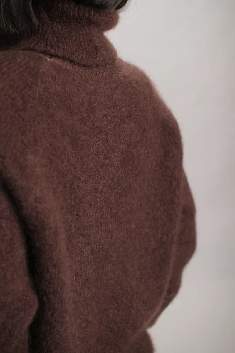 Pull col roulé Aspen Mohair chocolat