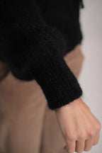 Gilet à Capuche Sweet mohair noir