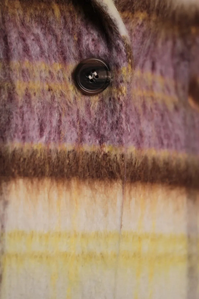 Manteau Vivia à carreaux Mauve