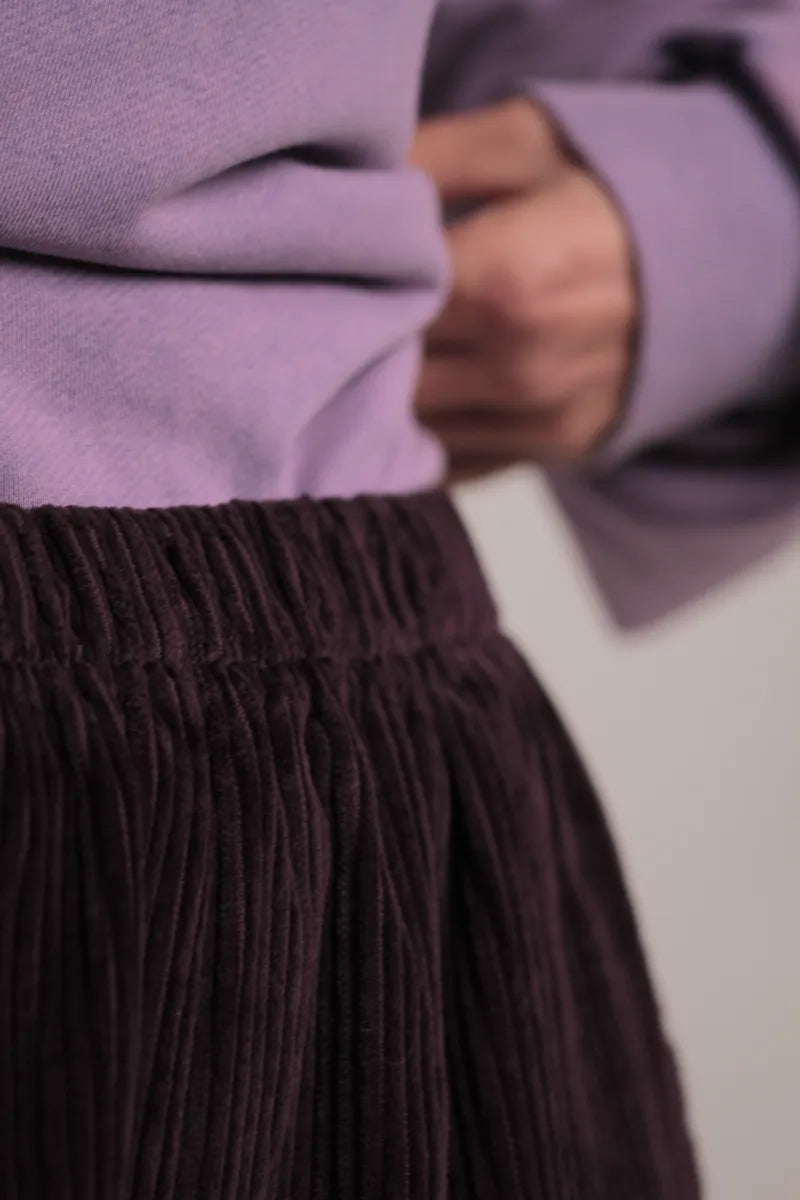 pantalon Arty velours Prune