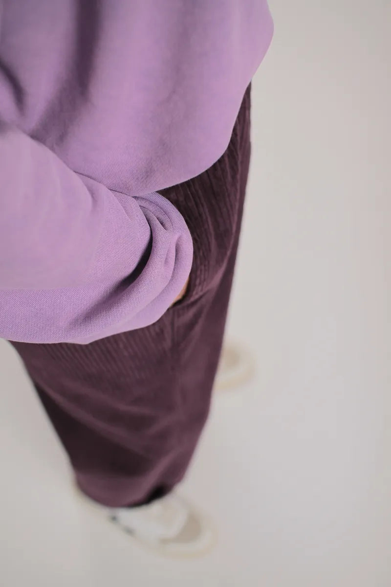 pantalon Arty velours Prune