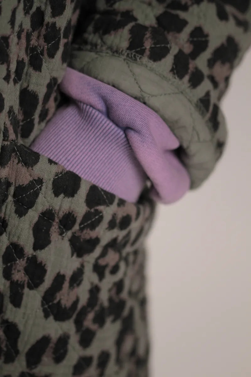 Veste Yoko Kimono Leopard Kaki