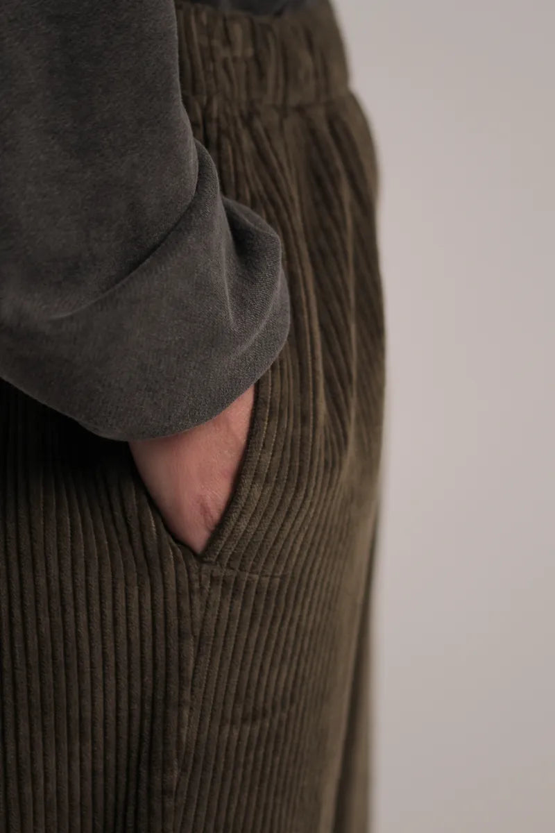 pantalon Arty velours Kaki