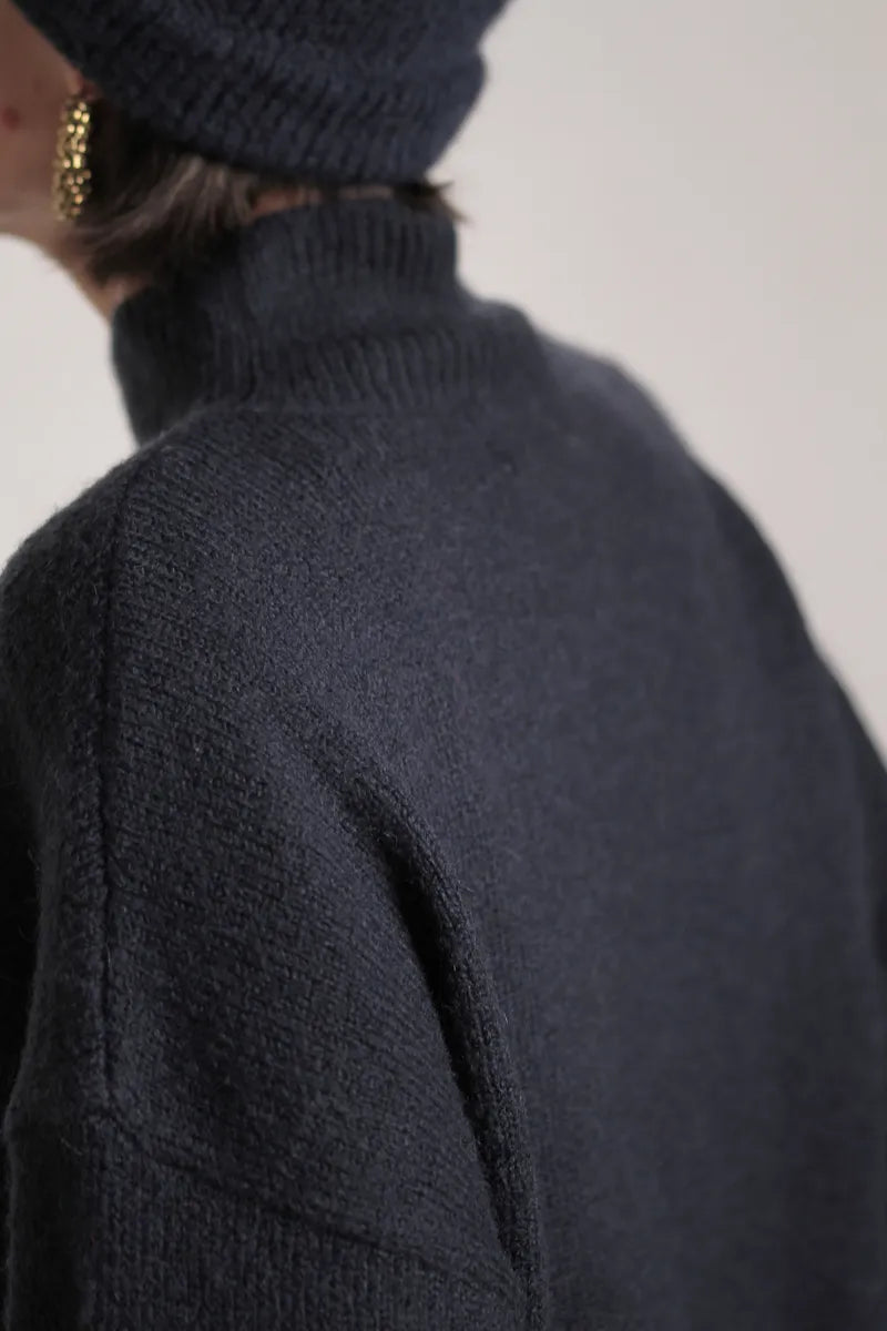 Pull Manuela Mohair/Laine Bleu Marine