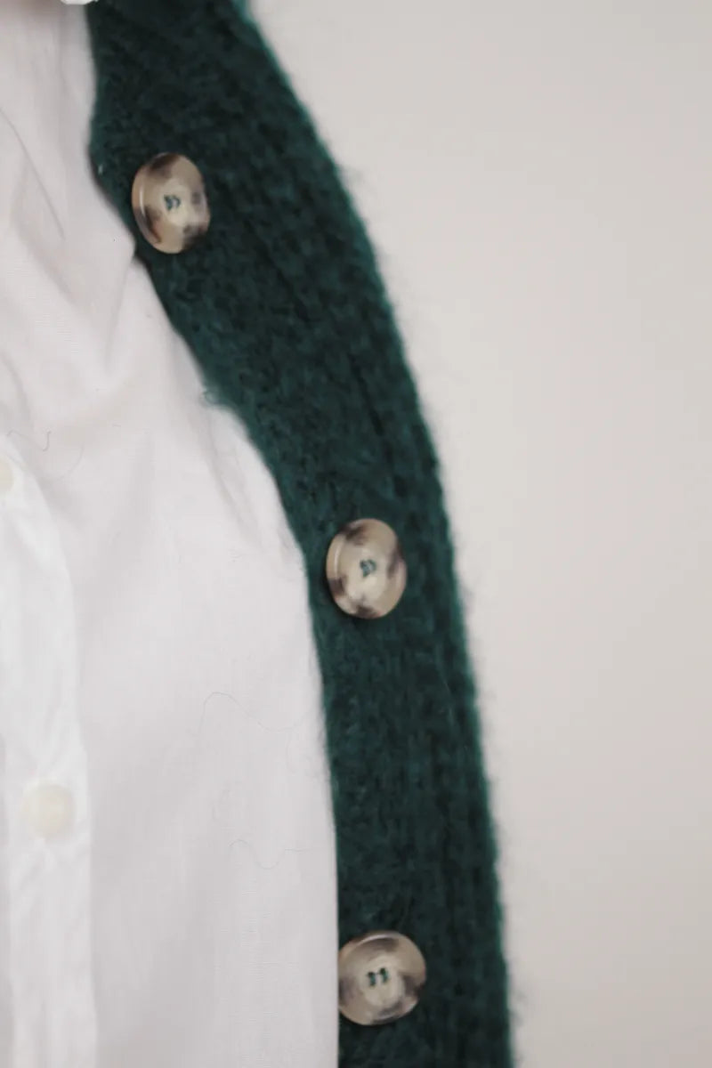 Gilet Esperance Mohair Vert Emeraude