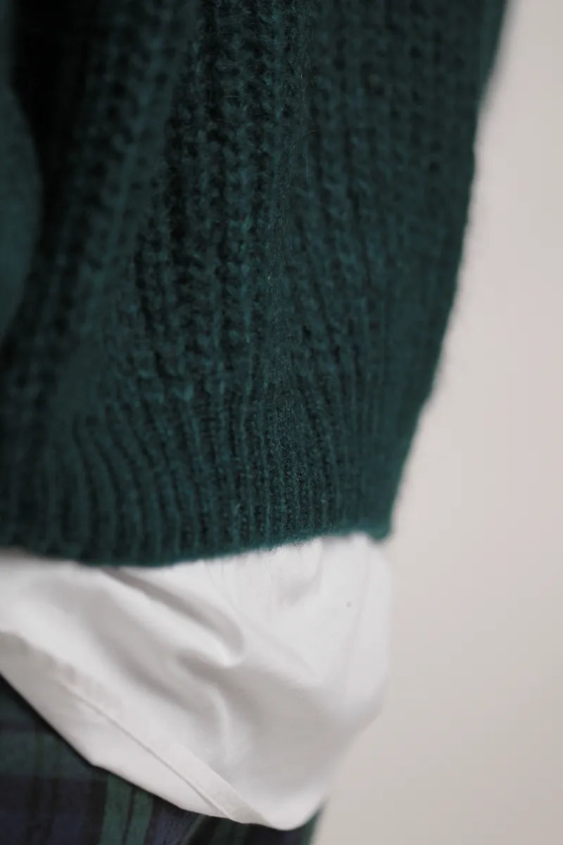 Gilet Esperance Mohair Vert Emeraude