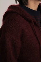 Gilet à Capuche Sweet mohair bordeaux