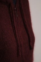Gilet à Capuche Sweet mohair bordeaux