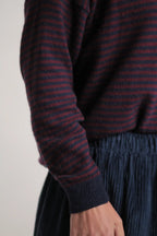 Pull Sacha cachemire bordeaux/bleu marine