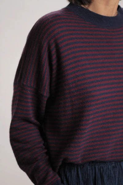 Pull Sacha cachemire bordeaux/bleu marine