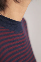 Pull Sacha cachemire bordeaux/bleu marine