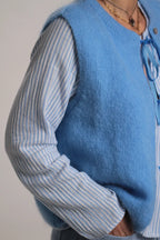 Gilet Chantal mohair bleu jeans