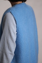 Gilet Chantal mohair bleu jeans