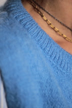 Gilet Chantal mohair bleu jeans