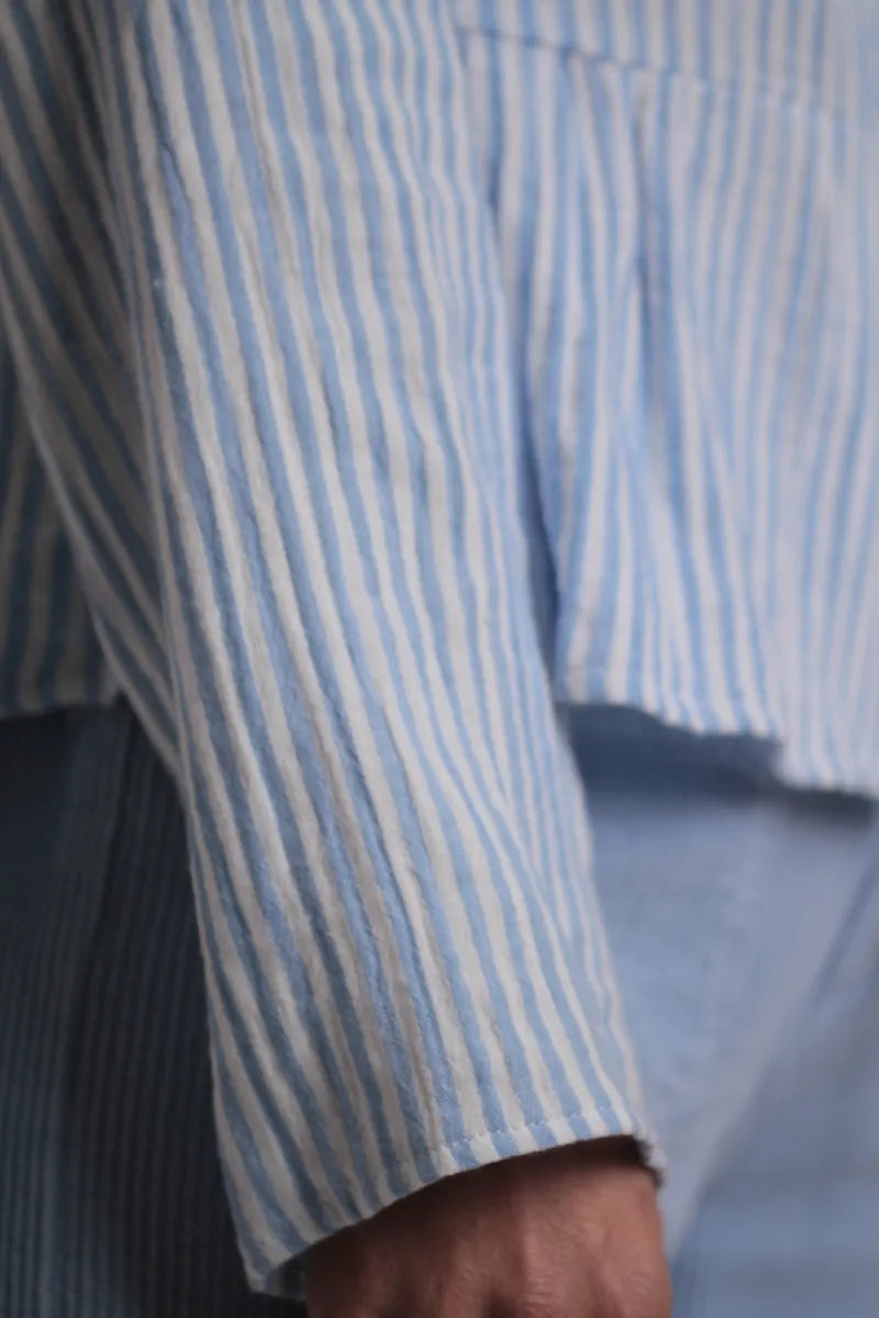 Chemisier Constance rayé bleu ciel