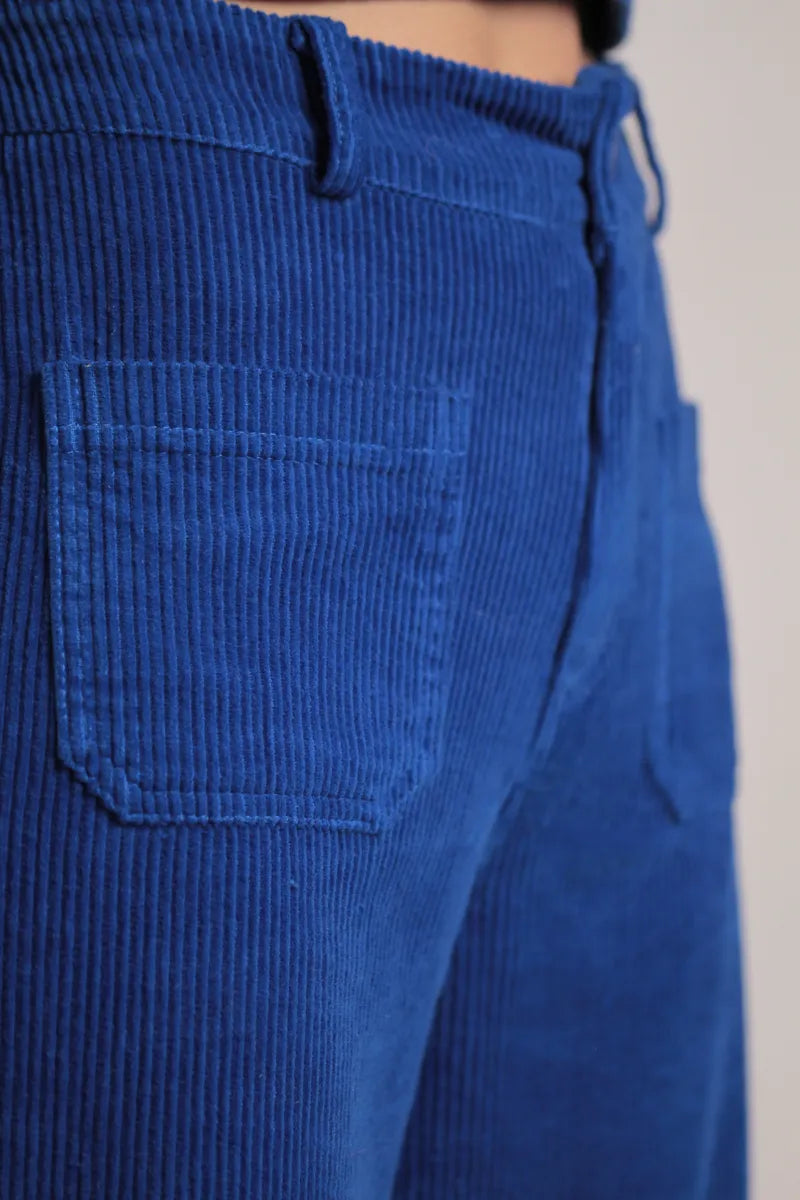 Pantalon Victor Velours Bleu Royal