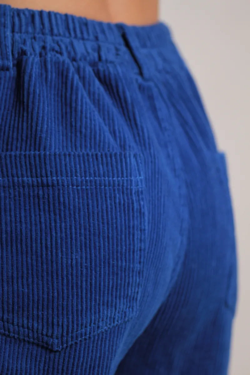 Pantalon Victor Velours Bleu Royal