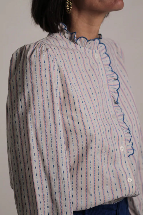 chemise Nelly Rayée Rose&bleu